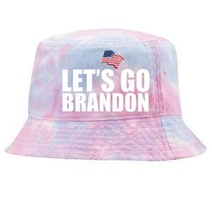 Let's Go Brandon Waving American Flag Tie-Dyed Bucket Hat