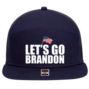 Let's Go Brandon Waving American Flag 7 Panel Mesh Trucker Snapback Hat