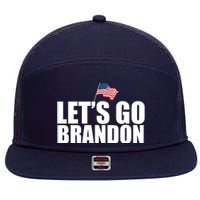 Let's Go Brandon Waving American Flag 7 Panel Mesh Trucker Snapback Hat