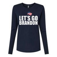 Let's Go Brandon Waving American Flag Womens Cotton Relaxed Long Sleeve T-Shirt