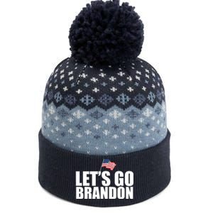 Let's Go Brandon Waving American Flag The Baniff Cuffed Pom Beanie