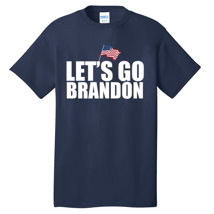 Let's Go Brandon Waving American Flag Tall T-Shirt