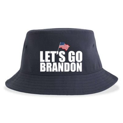 Let's Go Brandon Waving American Flag Sustainable Bucket Hat