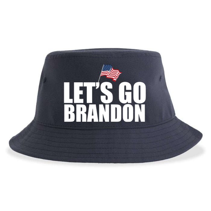 Let's Go Brandon Waving American Flag Sustainable Bucket Hat