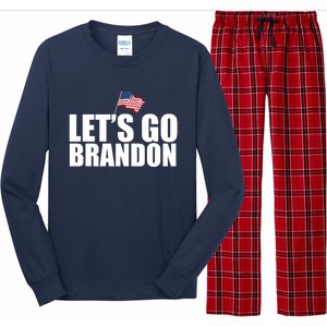 Let's Go Brandon Waving American Flag Long Sleeve Pajama Set