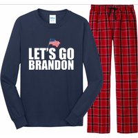 Let's Go Brandon Waving American Flag Long Sleeve Pajama Set