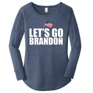 Let's Go Brandon Waving American Flag Women's Perfect Tri Tunic Long Sleeve Shirt