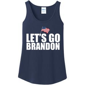 Let's Go Brandon Waving American Flag Ladies Essential Tank