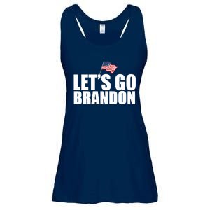 Let's Go Brandon Waving American Flag Ladies Essential Flowy Tank