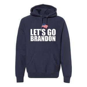 Let's Go Brandon Waving American Flag Premium Hoodie