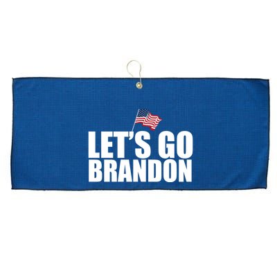 Let's Go Brandon Waving American Flag Large Microfiber Waffle Golf Towel