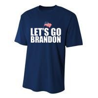 Let's Go Brandon Waving American Flag Performance Sprint T-Shirt