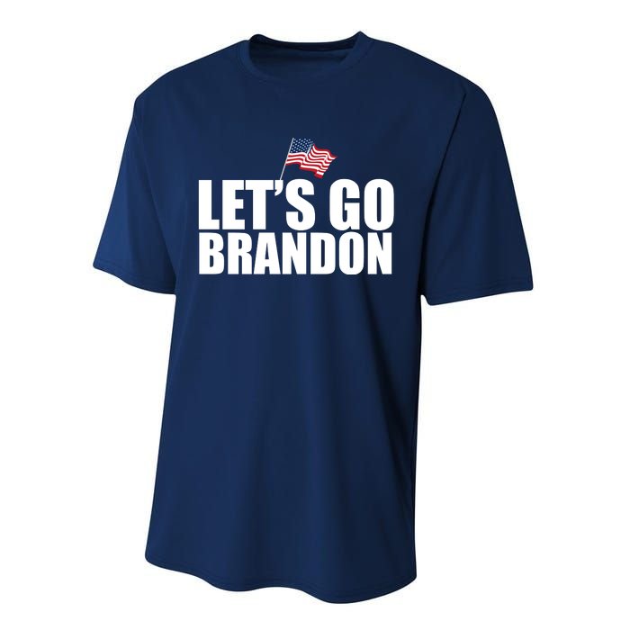 Let's Go Brandon Waving American Flag Performance Sprint T-Shirt