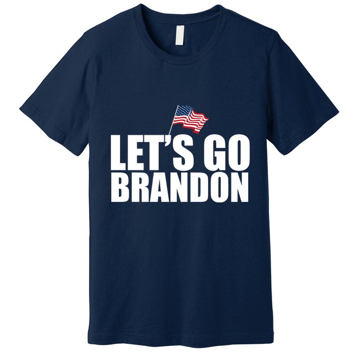 Let's Go Brandon Waving American Flag Premium T-Shirt