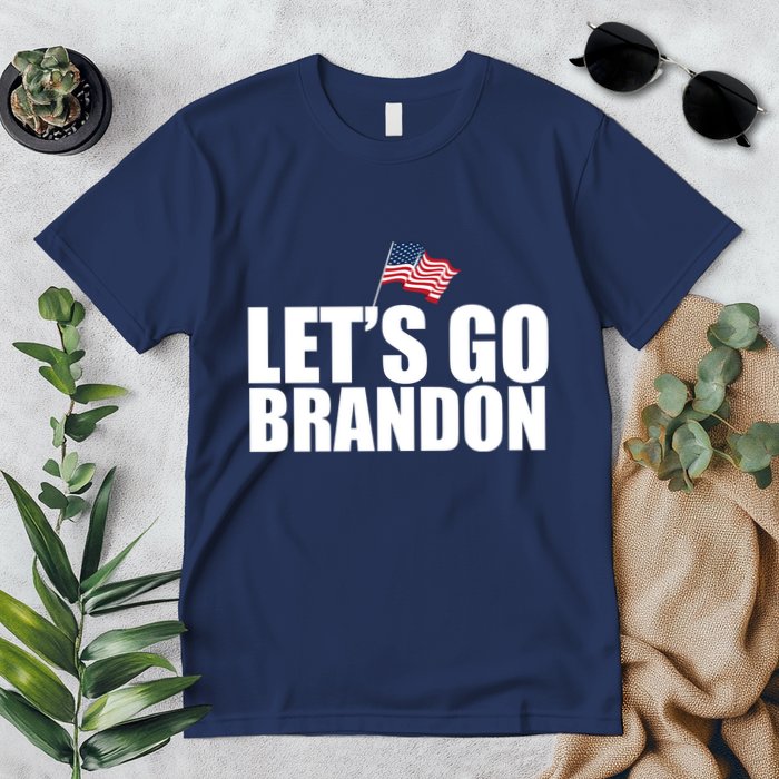 Let's Go Brandon Waving American Flag Premium T-Shirt