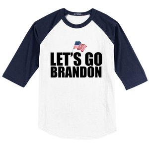 Let's Go Brandon Waving American Flag Baseball Sleeve Shirt