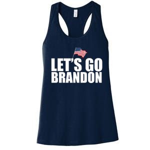 Let's Go Brandon Waving American Flag Women's Racerback Tank