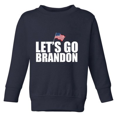 Let's Go Brandon Waving American Flag Toddler Sweatshirt
