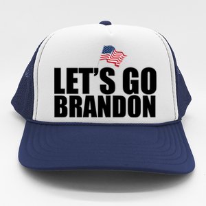 Let's Go Brandon Waving American Flag Trucker Hat