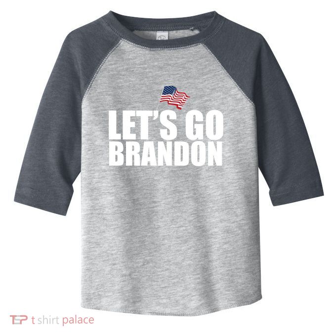 Let's Go Brandon Waving American Flag Toddler Fine Jersey T-Shirt