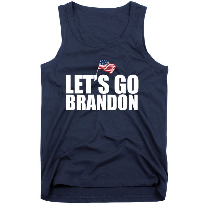 Let's Go Brandon Waving American Flag Tank Top