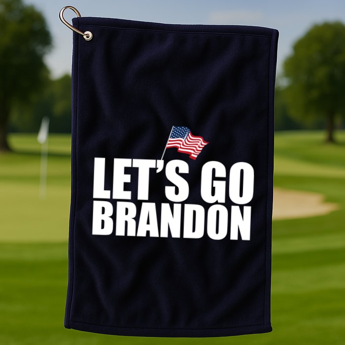 Let's Go Brandon Waving American Flag Golf Towel
