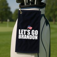 Let's Go Brandon Waving American Flag Golf Towel