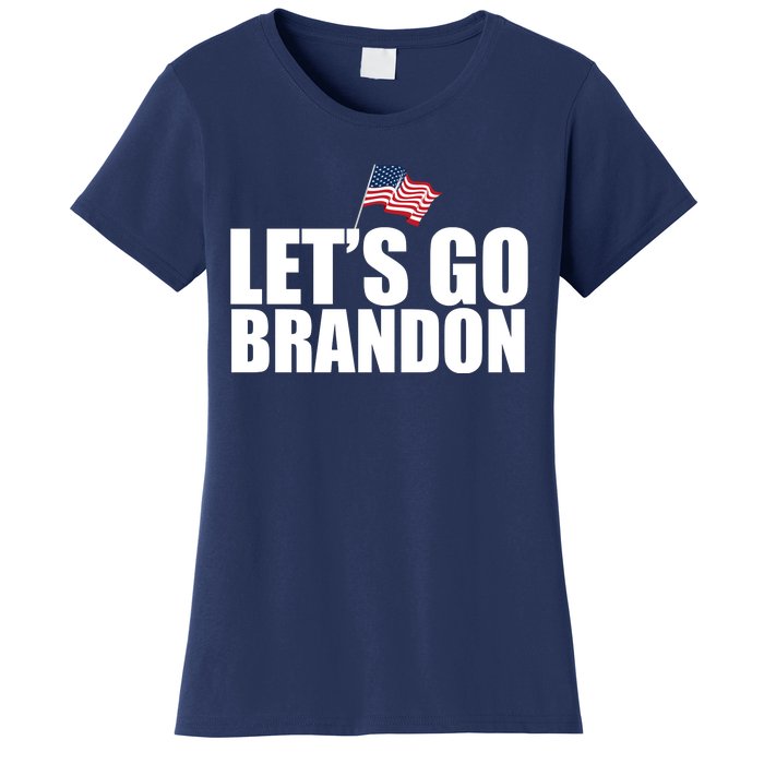 Let's Go Brandon Waving American Flag Women's T-Shirt