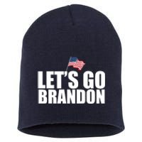 Let's Go Brandon Waving American Flag Short Acrylic Beanie