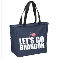 Let's Go Brandon Waving American Flag Zip Tote Bag