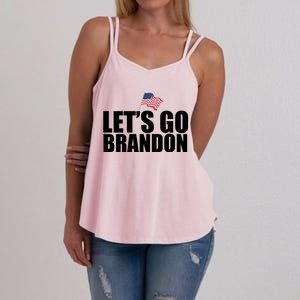 Let's Go Brandon Waving American Flag Women's Strappy Tank