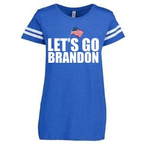 Let's Go Brandon Waving American Flag Enza Ladies Jersey Football T-Shirt