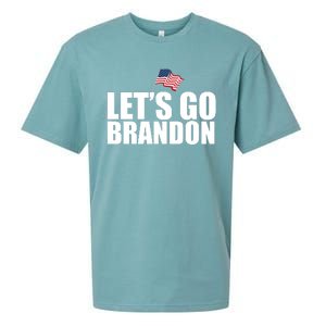 Let's Go Brandon Waving American Flag Sueded Cloud Jersey T-Shirt