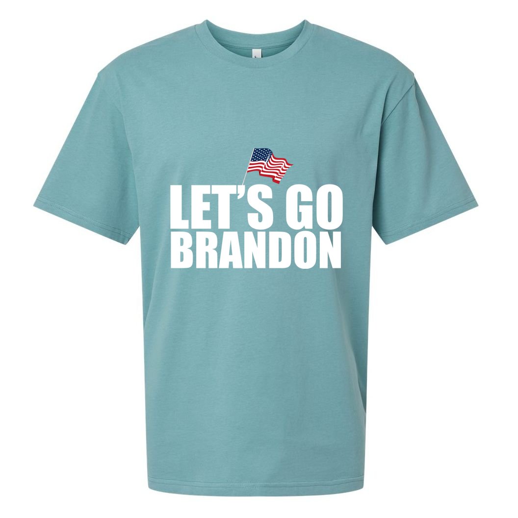 Let's Go Brandon Waving American Flag Sueded Cloud Jersey T-Shirt
