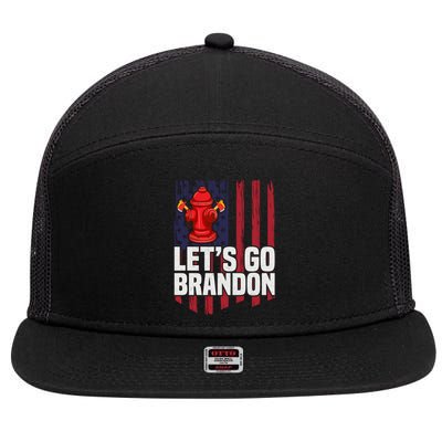 Lets Go Brandon Funny Anti Biden Us Flag 7 Panel Mesh Trucker Snapback Hat