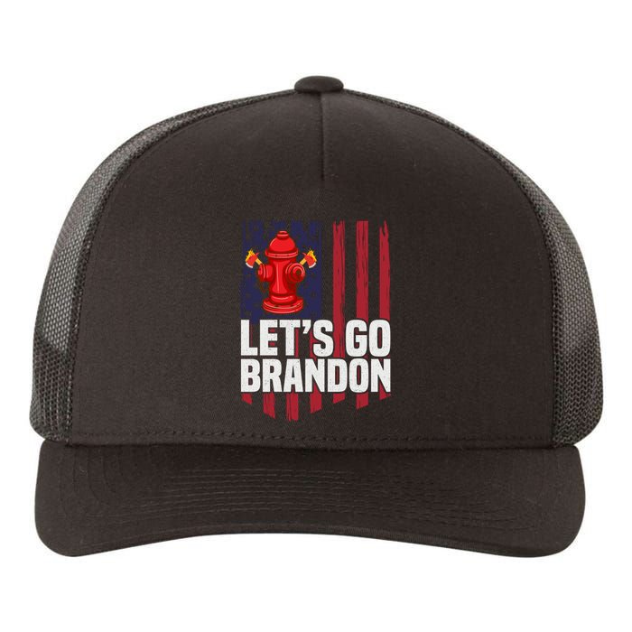 Lets Go Brandon Funny Anti Biden Us Flag Yupoong Adult 5-Panel Trucker Hat