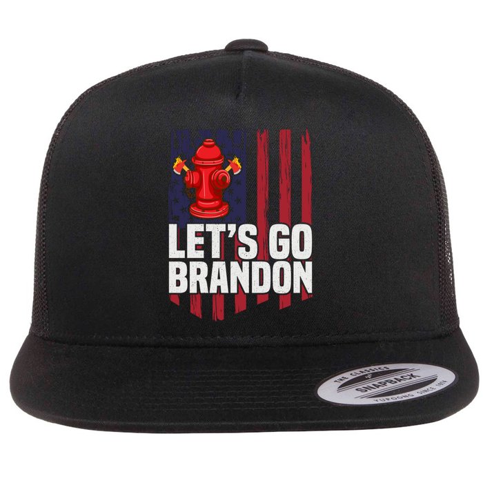 Lets Go Brandon Funny Anti Biden Us Flag Flat Bill Trucker Hat