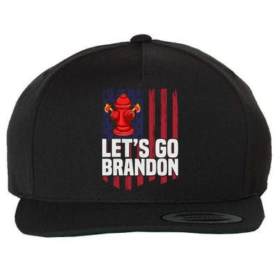 Lets Go Brandon Funny Anti Biden Us Flag Wool Snapback Cap