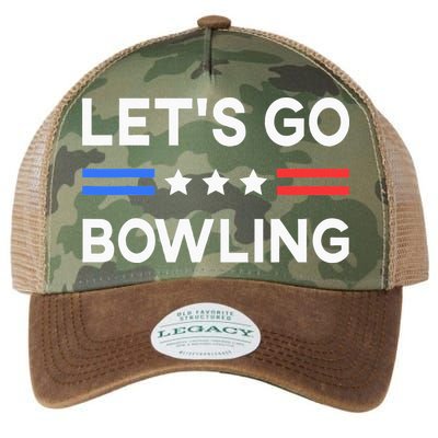 Lets Go Bowling Conservative US Flag Bowler Lucky Bowling Legacy Tie Dye Trucker Hat