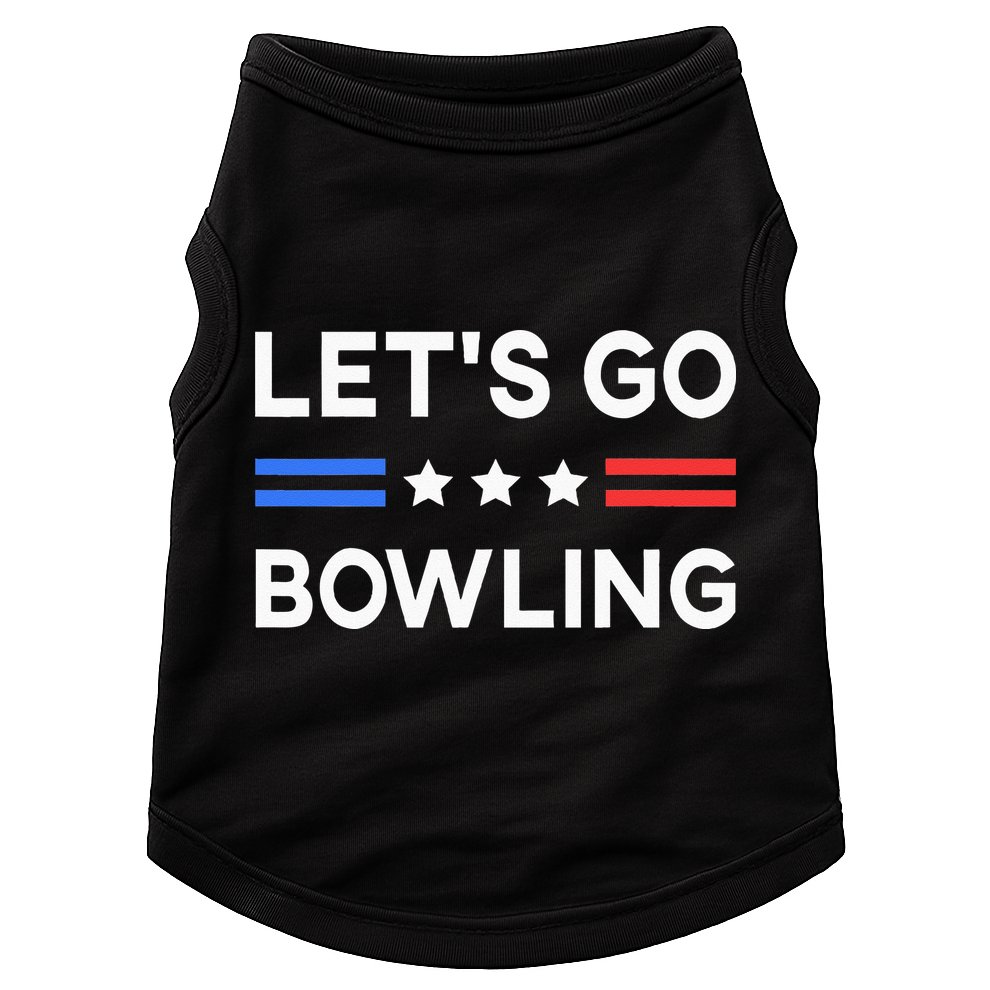 Lets Go Bowling Conservative US Flag Bowler Lucky Bowling Doggie Tank