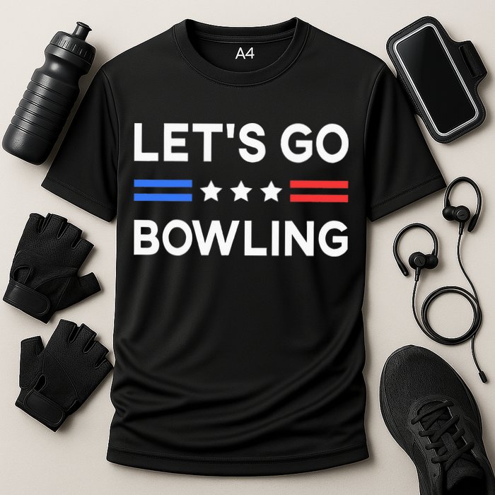 Lets Go Bowling Conservative US Flag Bowler Lucky Bowling Cooling Performance Crew T-Shirt