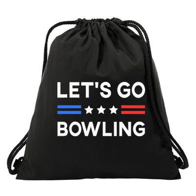 Lets Go Bowling Conservative US Flag Bowler Lucky Bowling Drawstring Bag