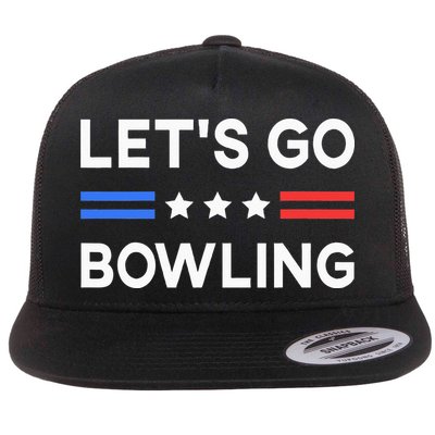 Lets Go Bowling Conservative US Flag Bowler Lucky Bowling Flatbill Hat
