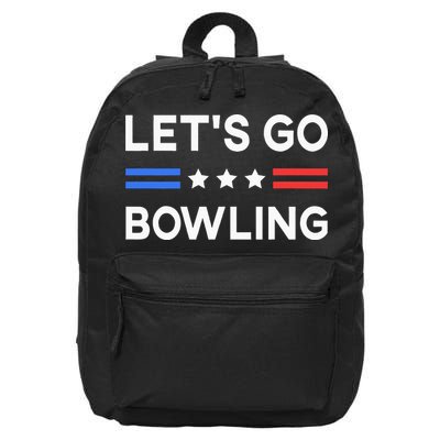 Lets Go Bowling Conservative US Flag Bowler Lucky Bowling 16 in Basic Backpack