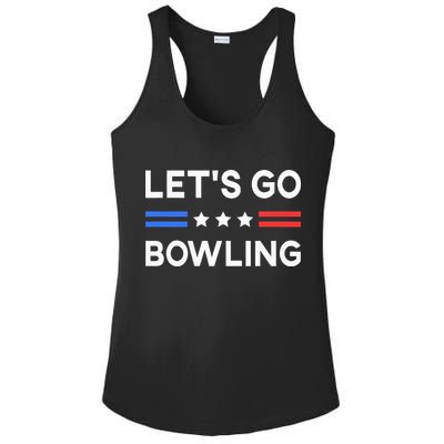 Lets Go Bowling Conservative US Flag Bowler Lucky Bowling Ladies PosiCharge Competitor Racerback Tank