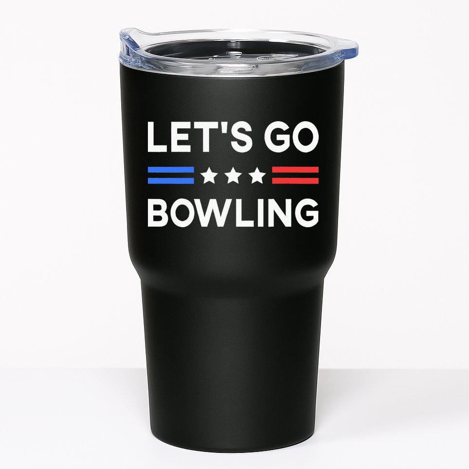 Lets Go Bowling Conservative US Flag Bowler Lucky Bowling Tumbler