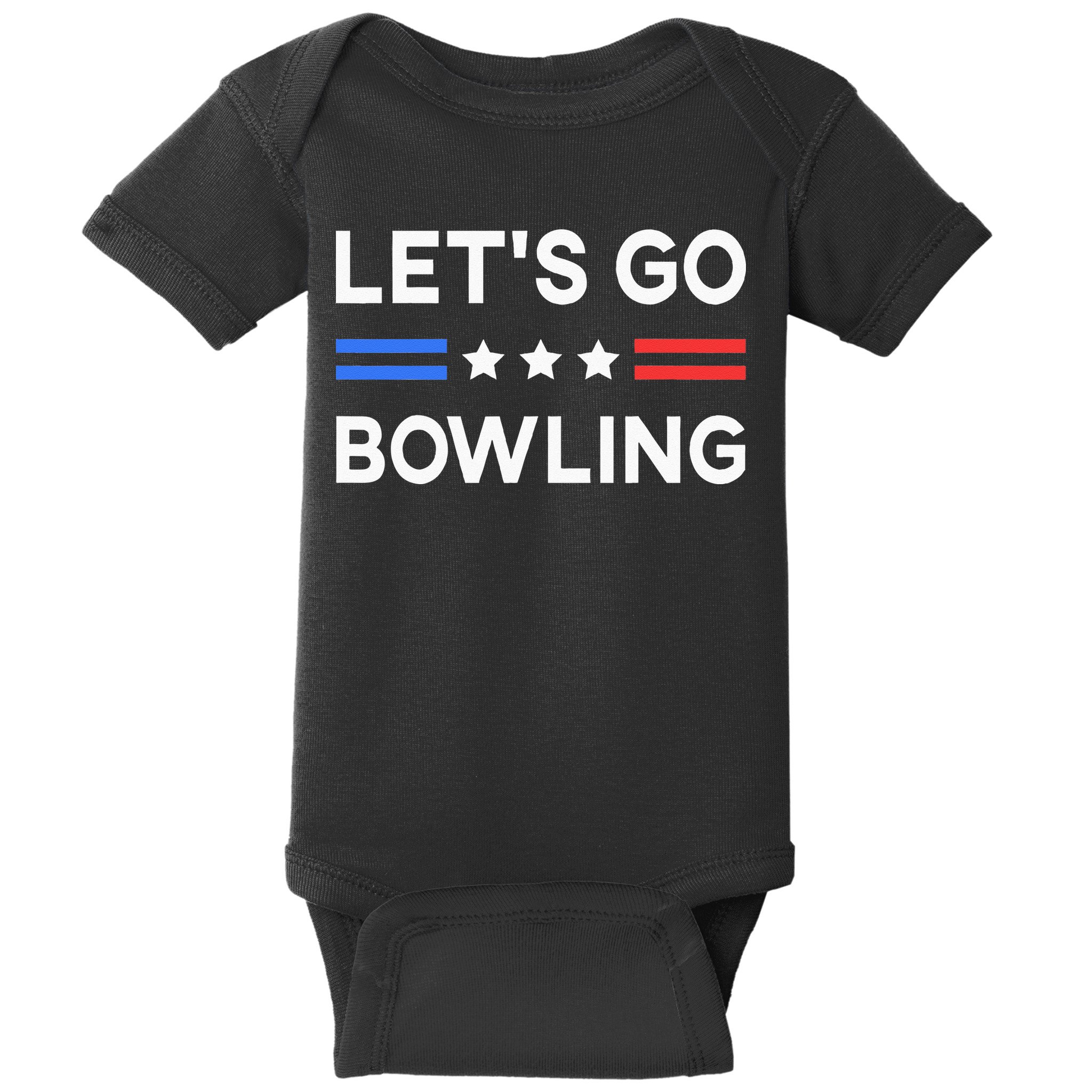 Lets Go Bowling Conservative US Flag Bowler Lucky Bowling Baby Bodysuit