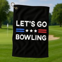 Lets Go Bowling Conservative US Flag Bowler Lucky Bowling Golf Towel