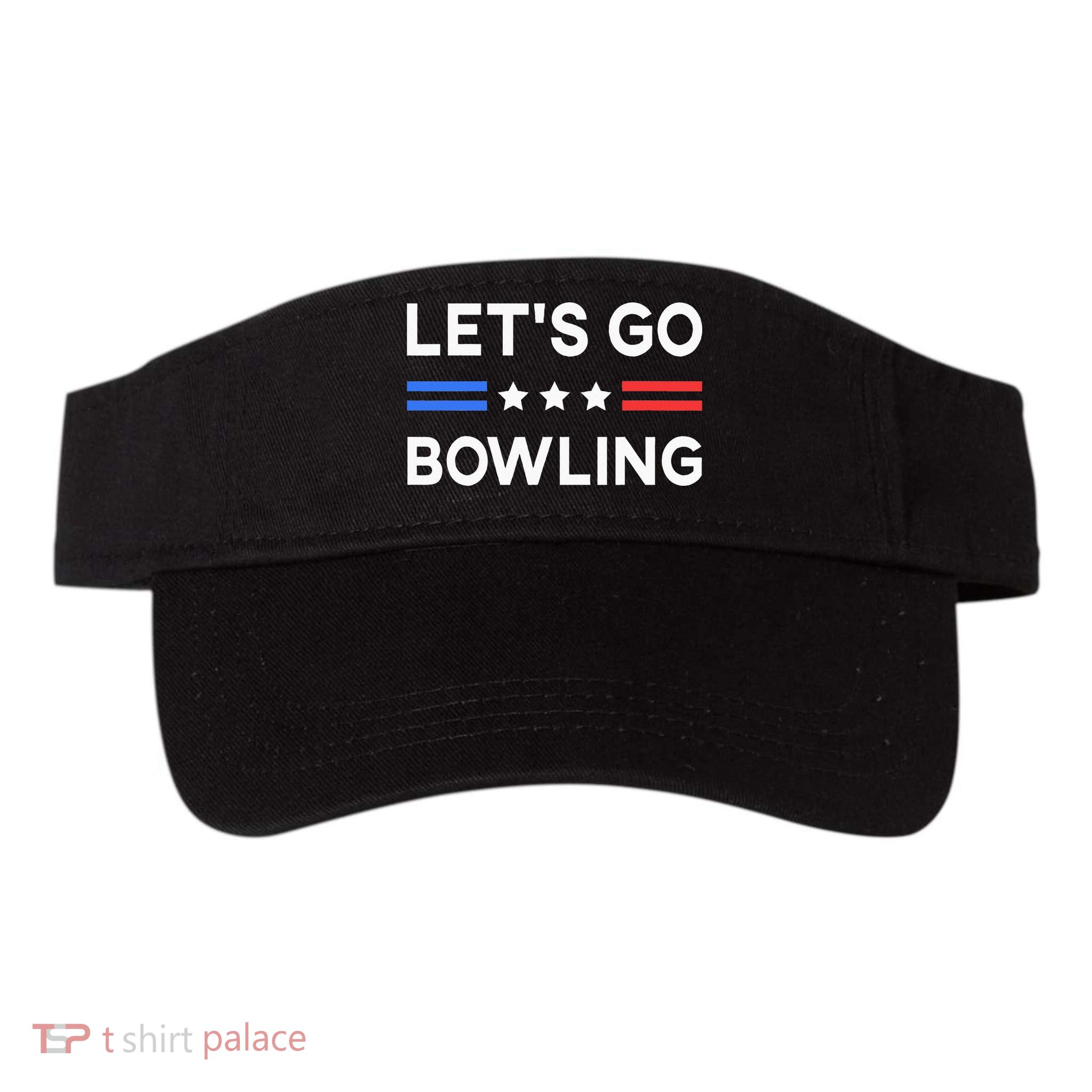 Lets Go Bowling Conservative US Flag Bowler Lucky Bowling Visor