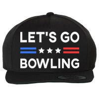 Lets Go Bowling Conservative US Flag Bowler Lucky Bowling Wool Snapback Cap